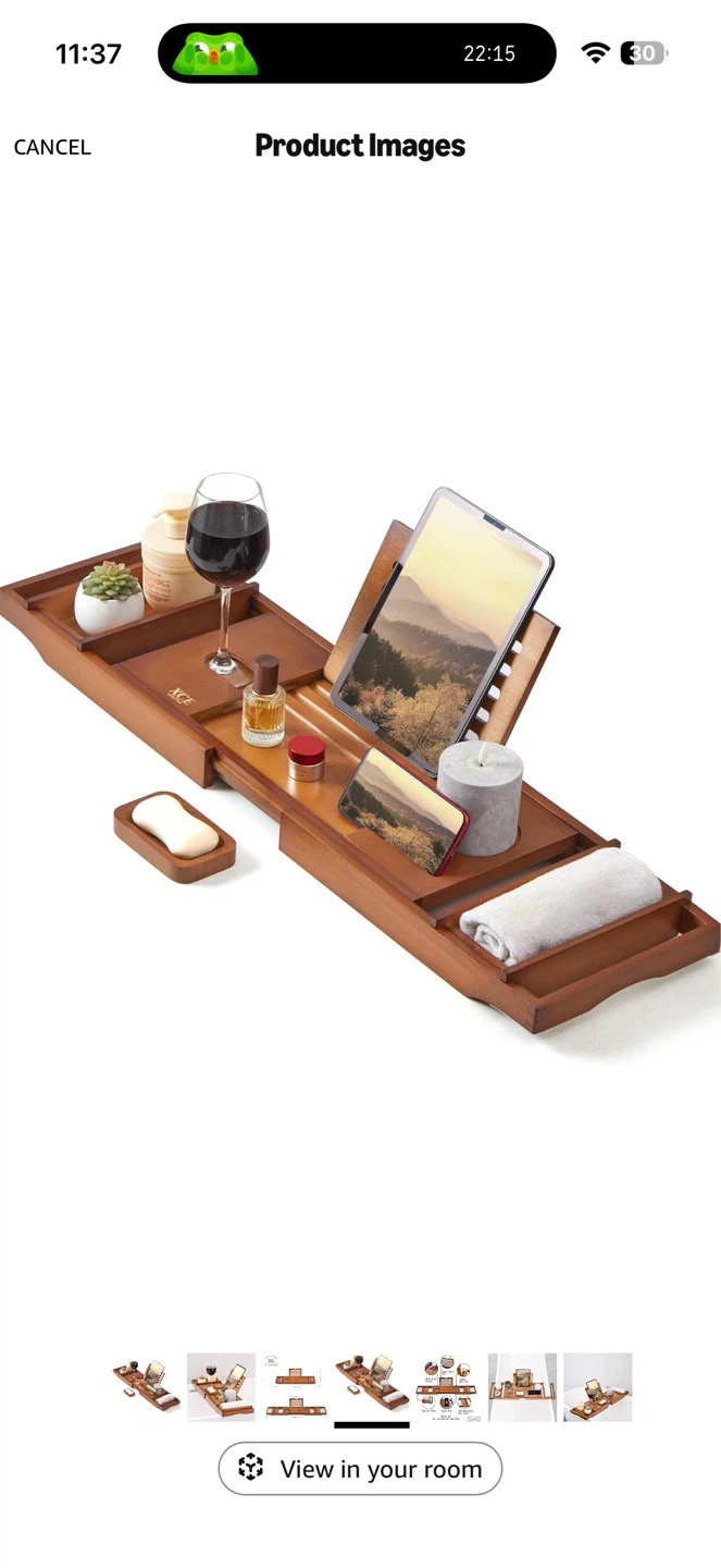 Luxury Bamboo Bathtub Caddy Tray – New - photo 4