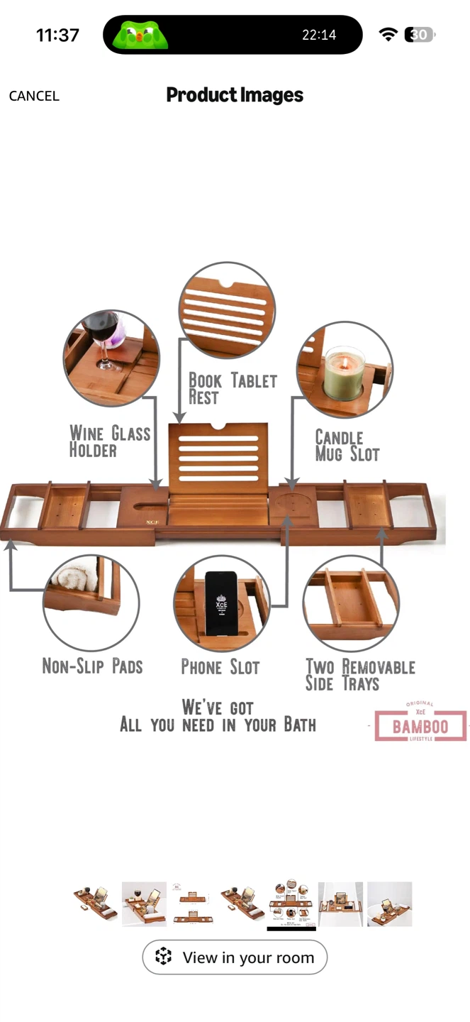 Luxury Bamboo Bathtub Caddy Tray – New - photo 5