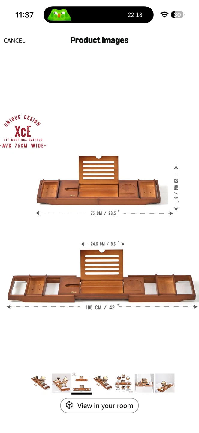 Luxury Bamboo Bathtub Caddy Tray – New - photo 3