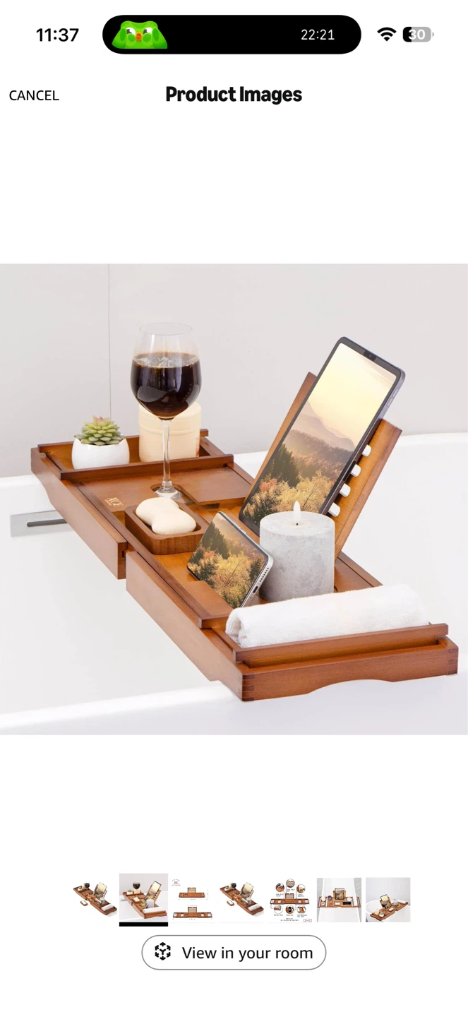 Luxury Bamboo Bathtub Caddy Tray – New - photo 2