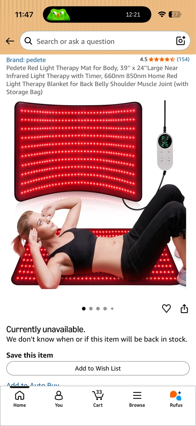 Pedete Red Light Therapy Pad 39” x 24” – Open Box
