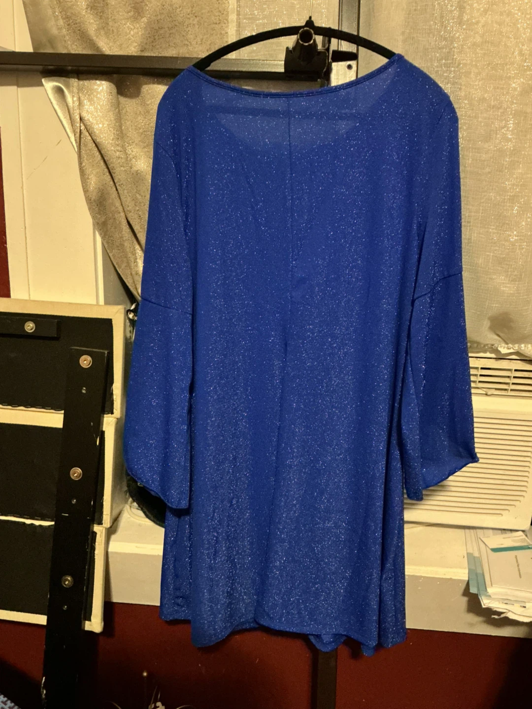 Blue Sparkle Bell Sleeve Tunic Top 1XL - photo 2