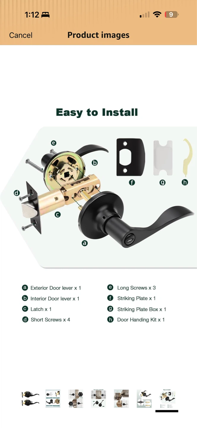 Veise Privacy Door Lever Handle – Matte Black ✨🚪 - photo 4