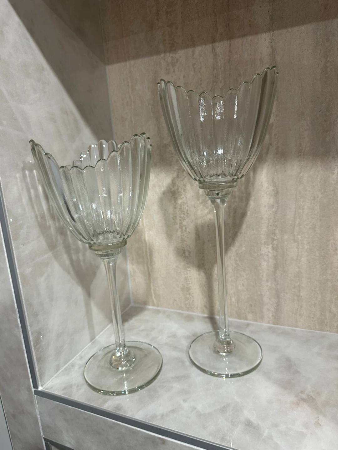 2 Rare Art Decor Candle Holder. Tulip shape.