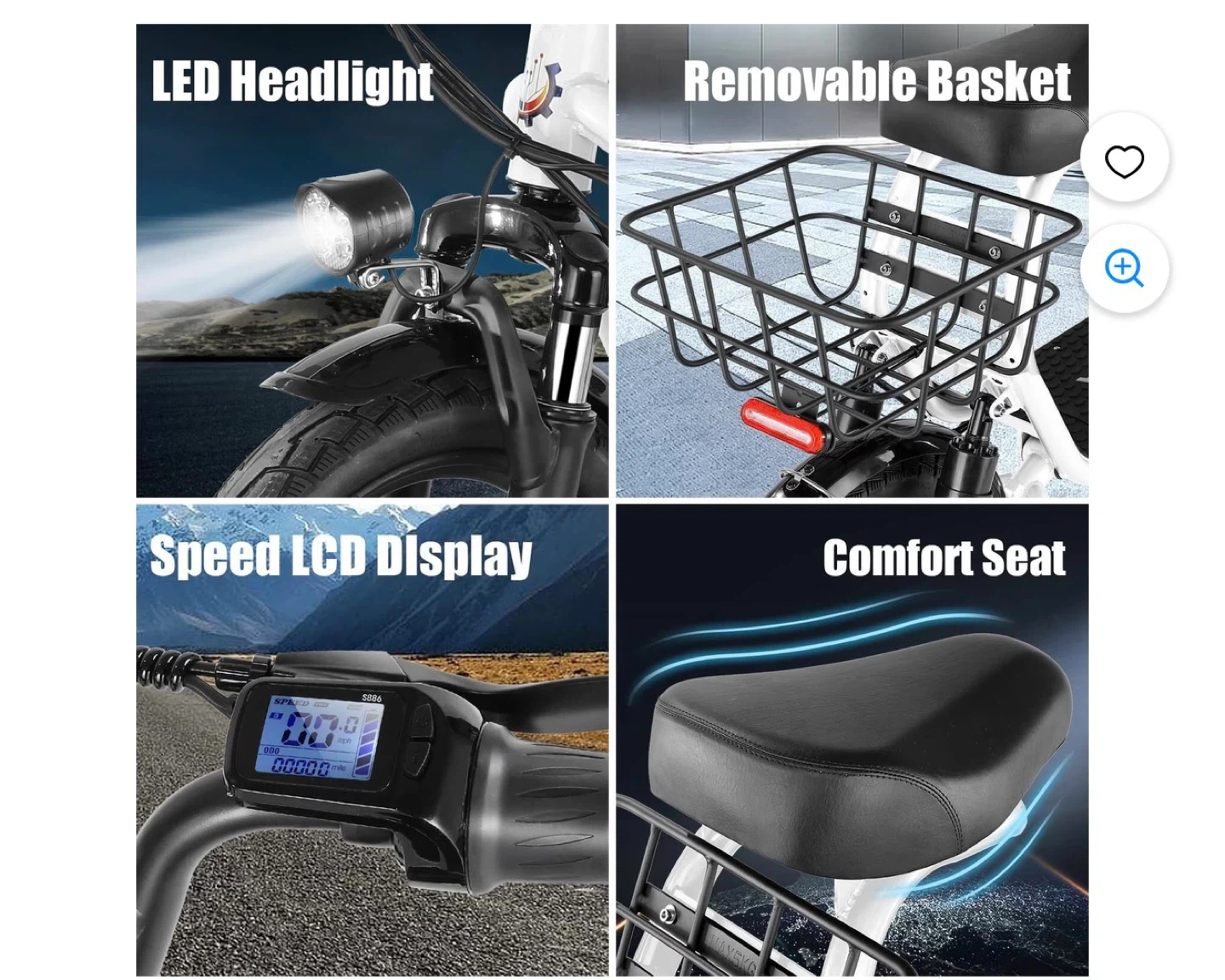 Adult Electric Scooter with Seat - White - photo 4