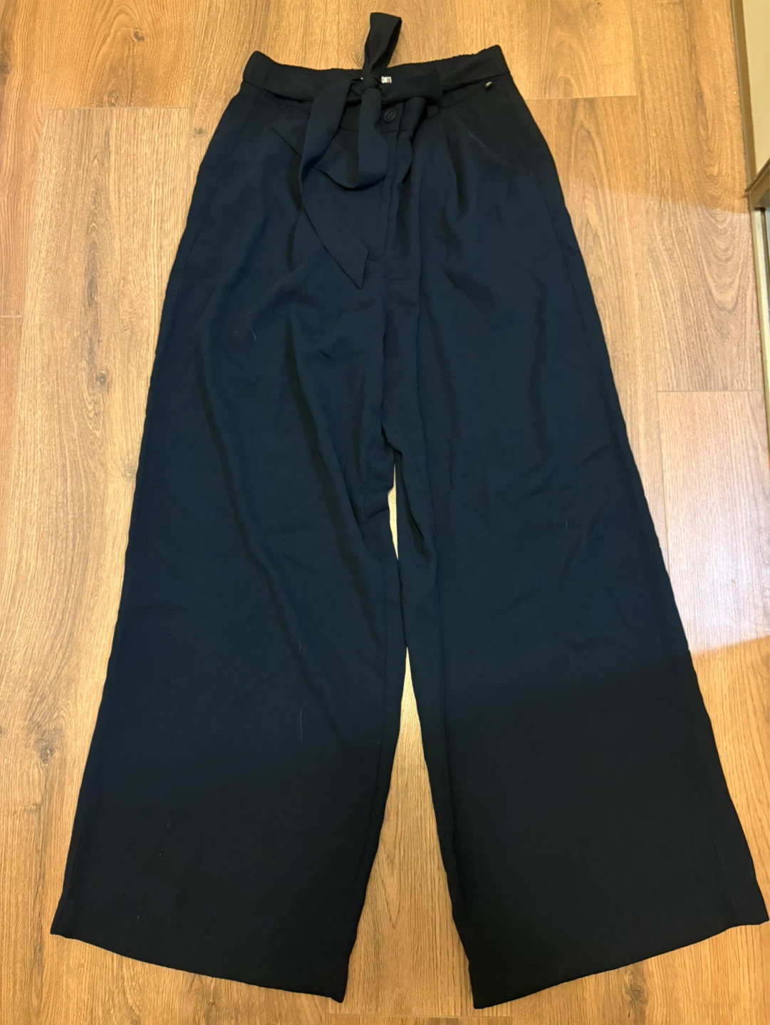Tommy Hilfiger Black Wide Leg Pants with Tie Waist