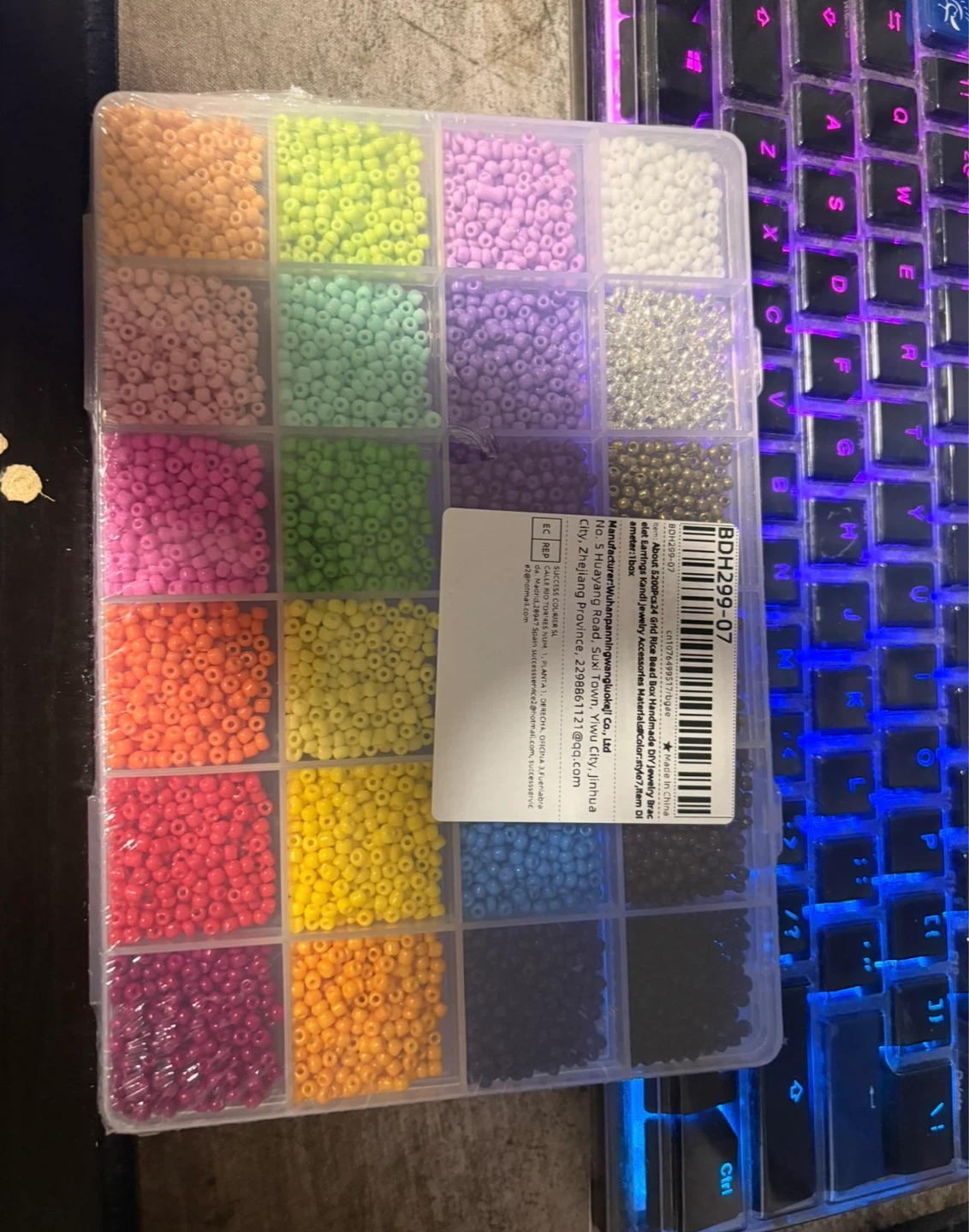5200 Pcs 24 Bead Box Handmade DIY Jewelry Bracelet Kandi Jewelry - photo 3