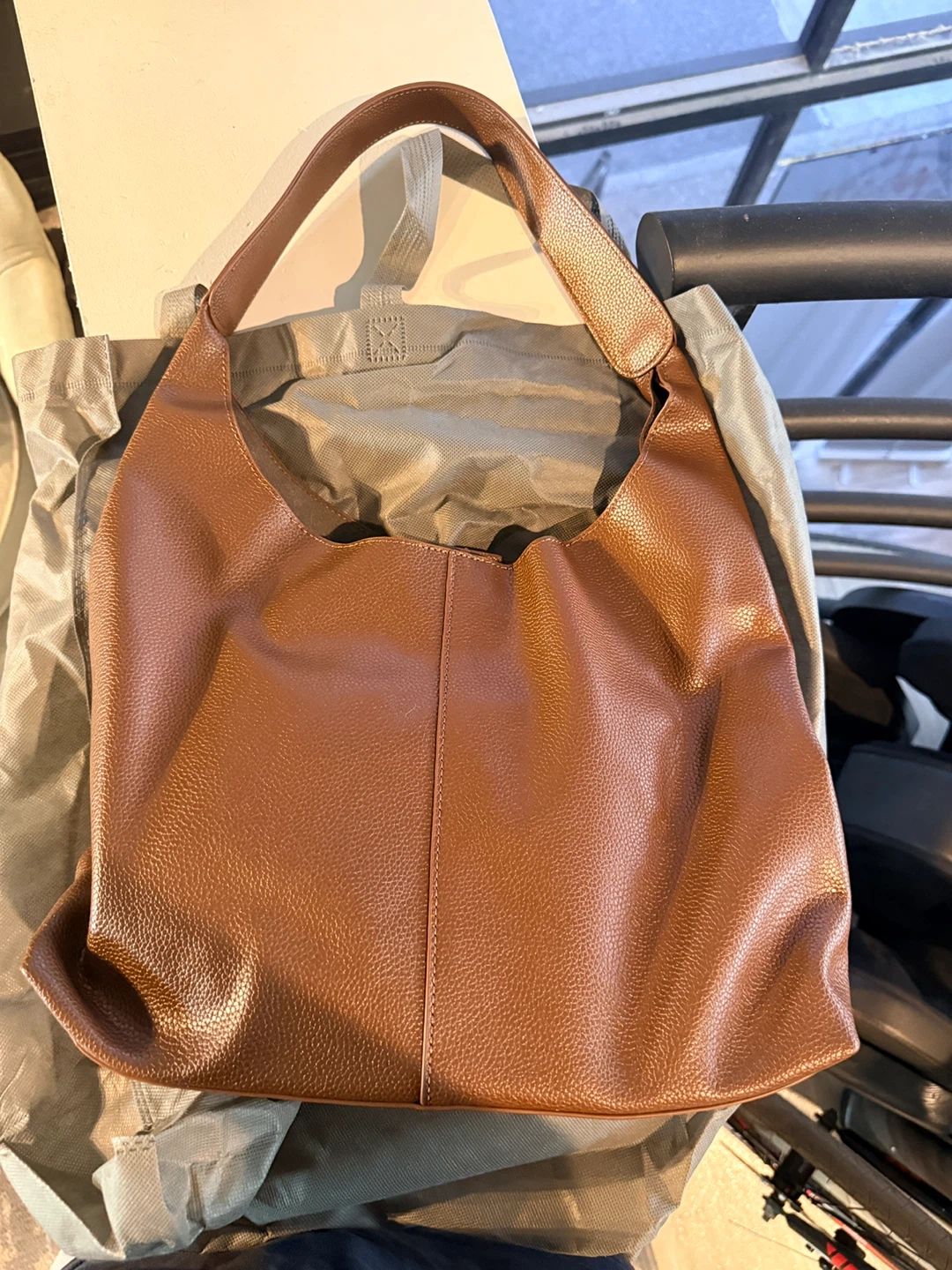 Foxer Brown Leather Hobo Bag