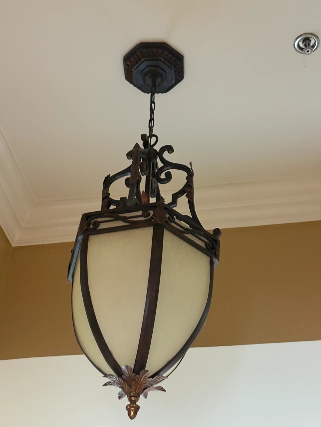 Ornate Metal Hanging Lantern Chandelier