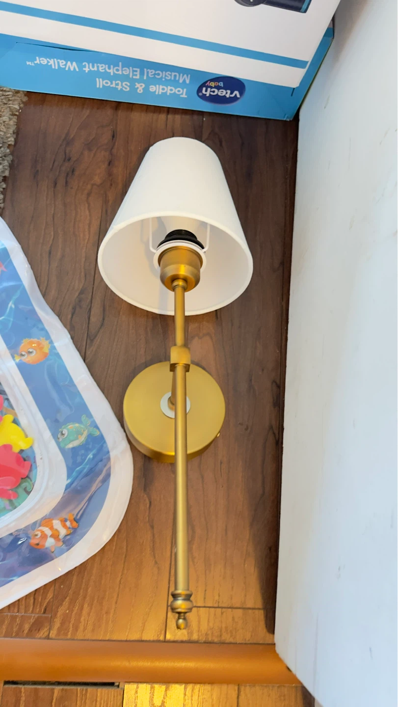 Gold Wall Sconce with White Shade