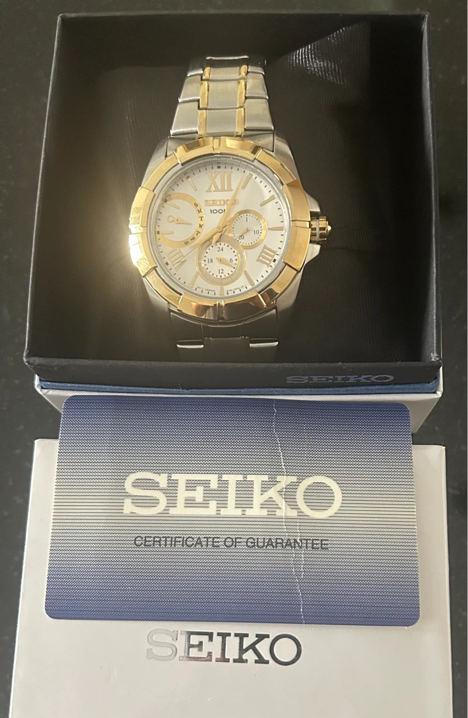 Seiko Two-Tone Chronograph Watch - photo 3