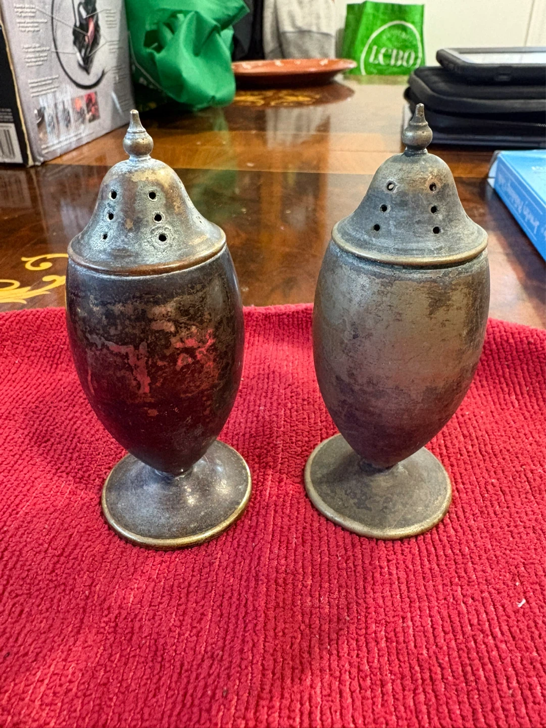 Vintage EPNS Brass Made in England Salt & Pepper Shakers