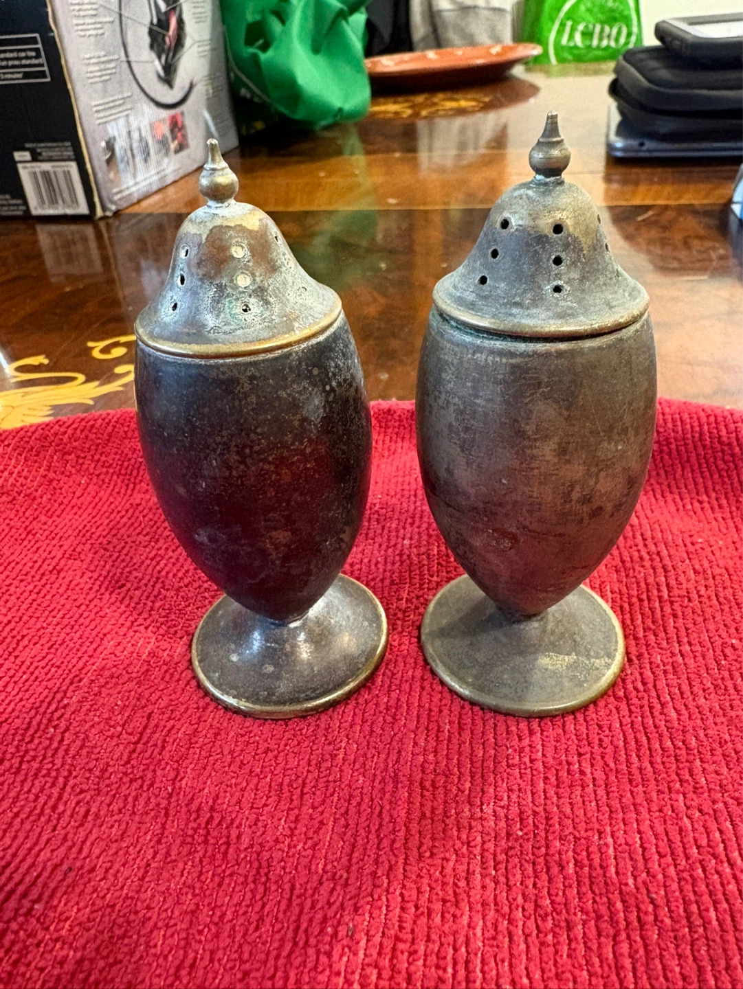 Vintage EPNS Brass Made in England Salt & Pepper Shakers - photo 2