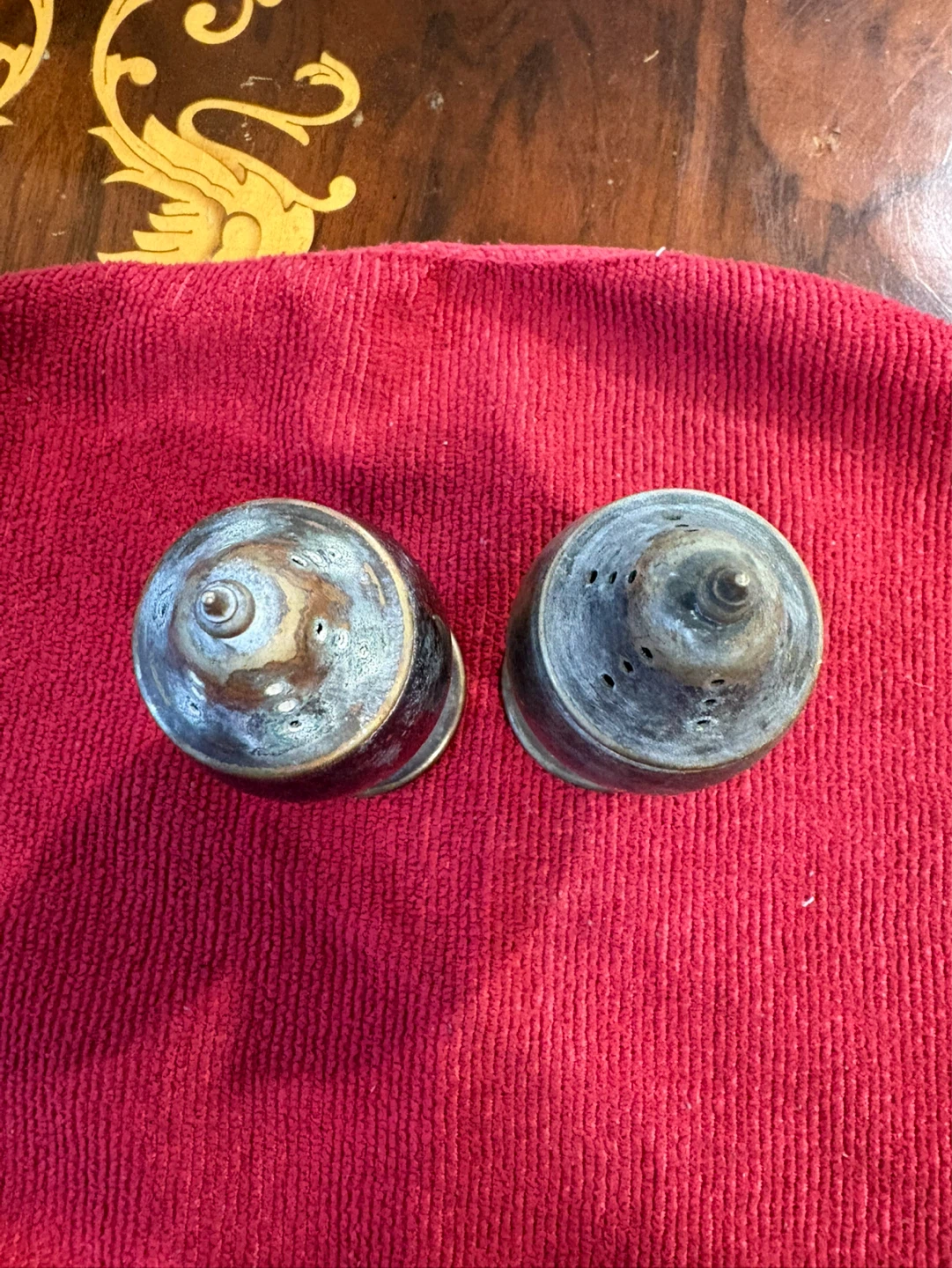 Vintage EPNS Brass Made in England Salt & Pepper Shakers - photo 3