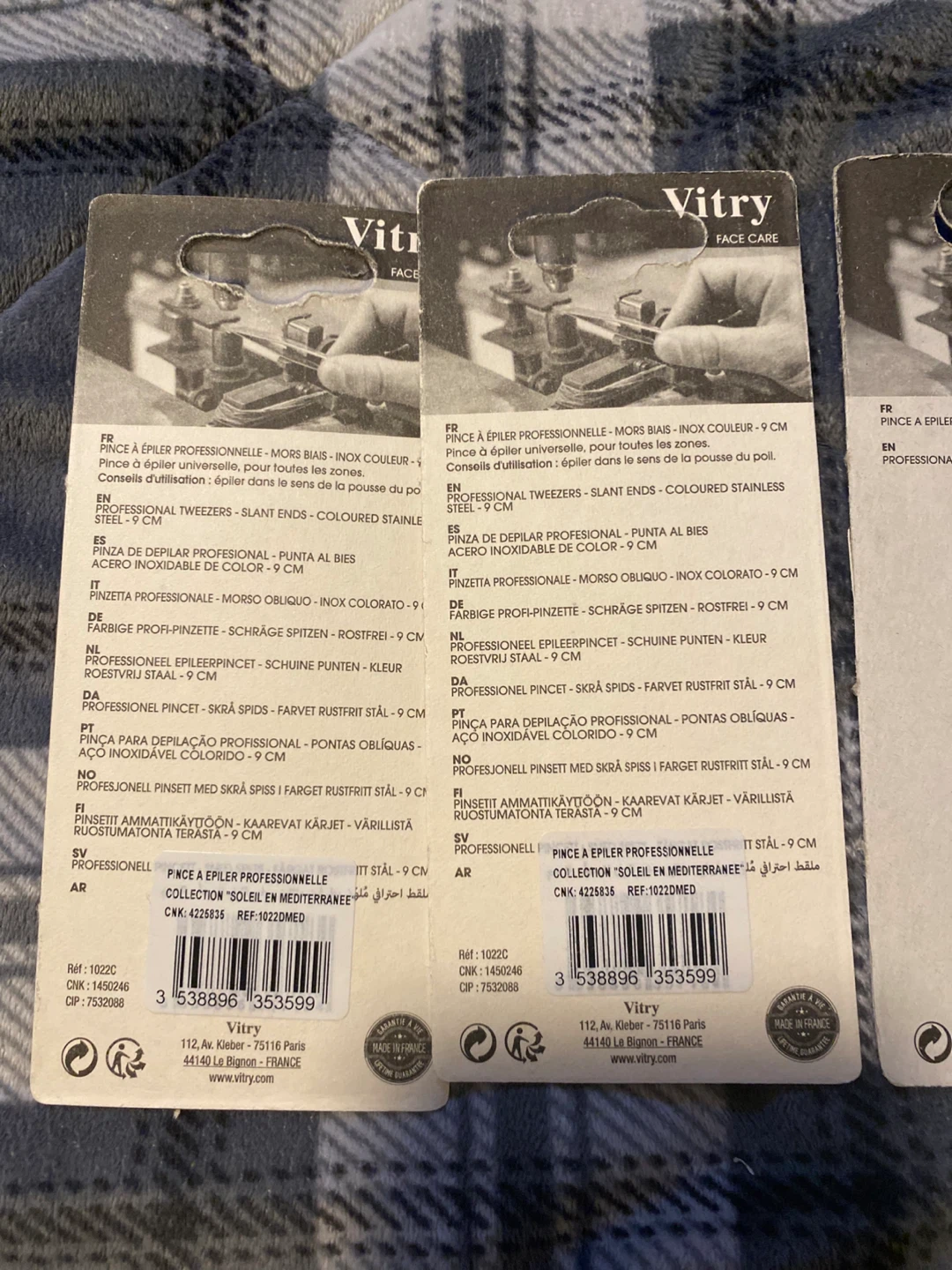 4 Vitry Professional Slant Tip Tweezers New in Package - photo 4