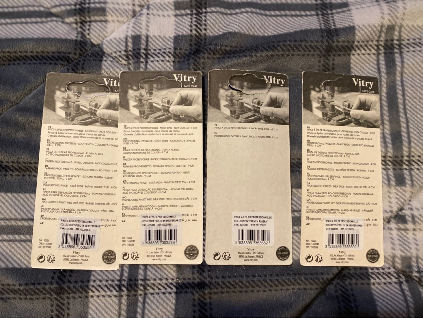 4 Vitry Professional Slant Tip Tweezers New in Package - photo 3