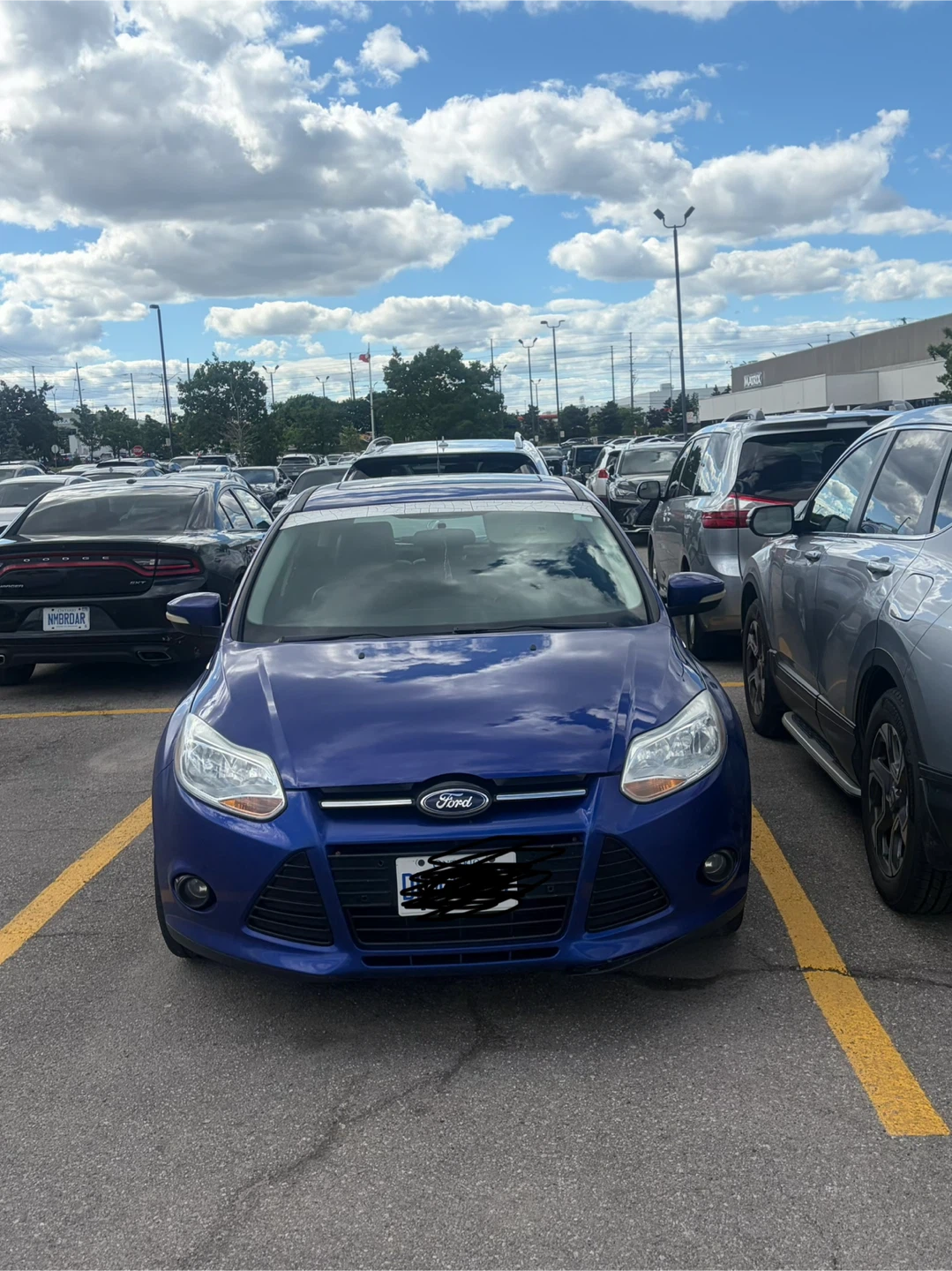 Blue Ford Focus Titanium Hatchback