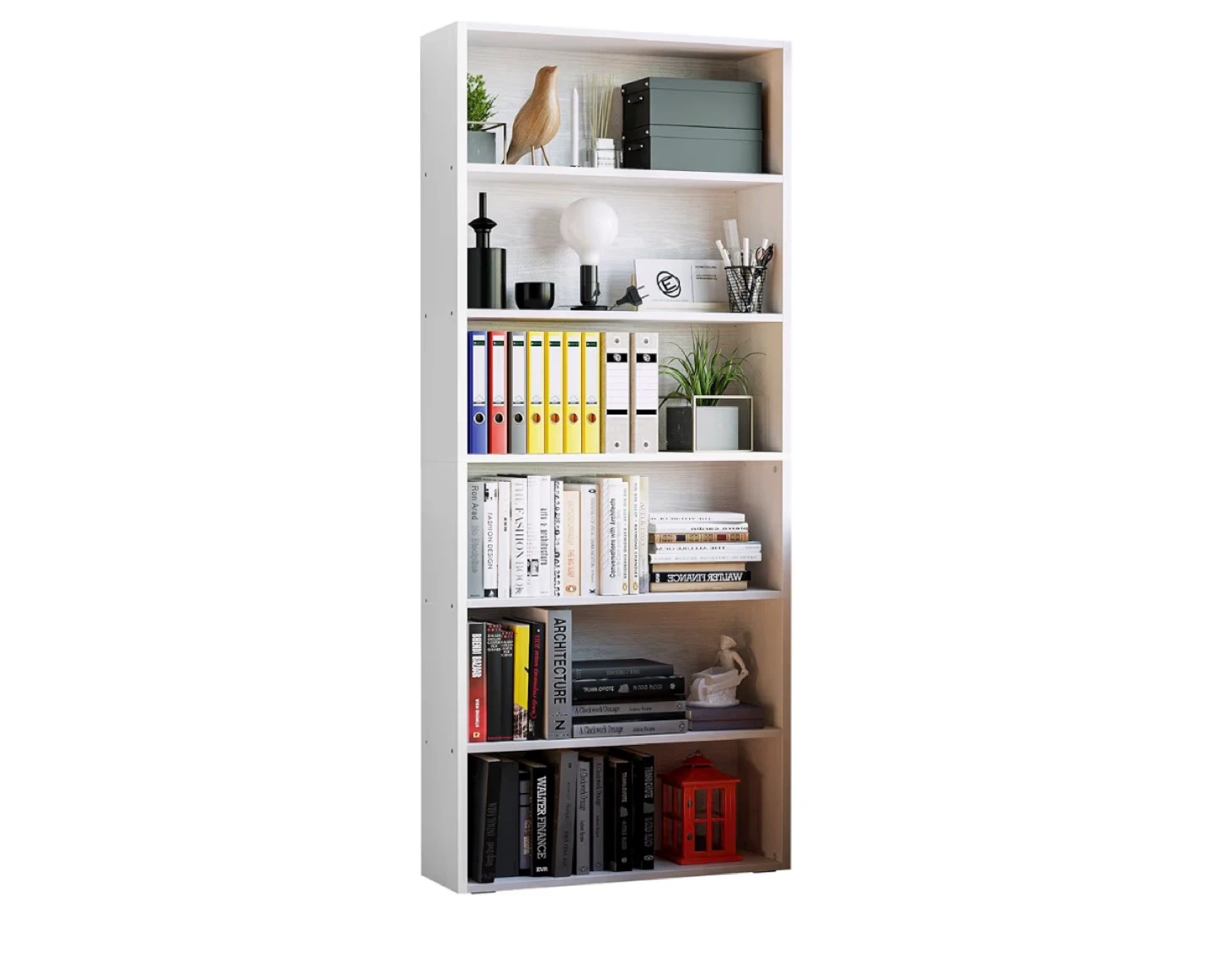 IRONCK 70-Inch Tall White Bookcase, 5 Tier