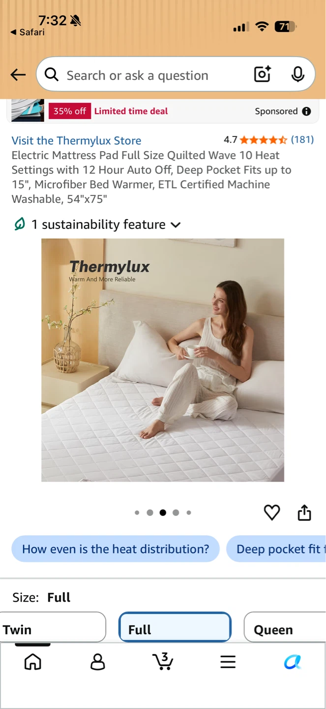Electric Mattress Pad Full Size - photo 4