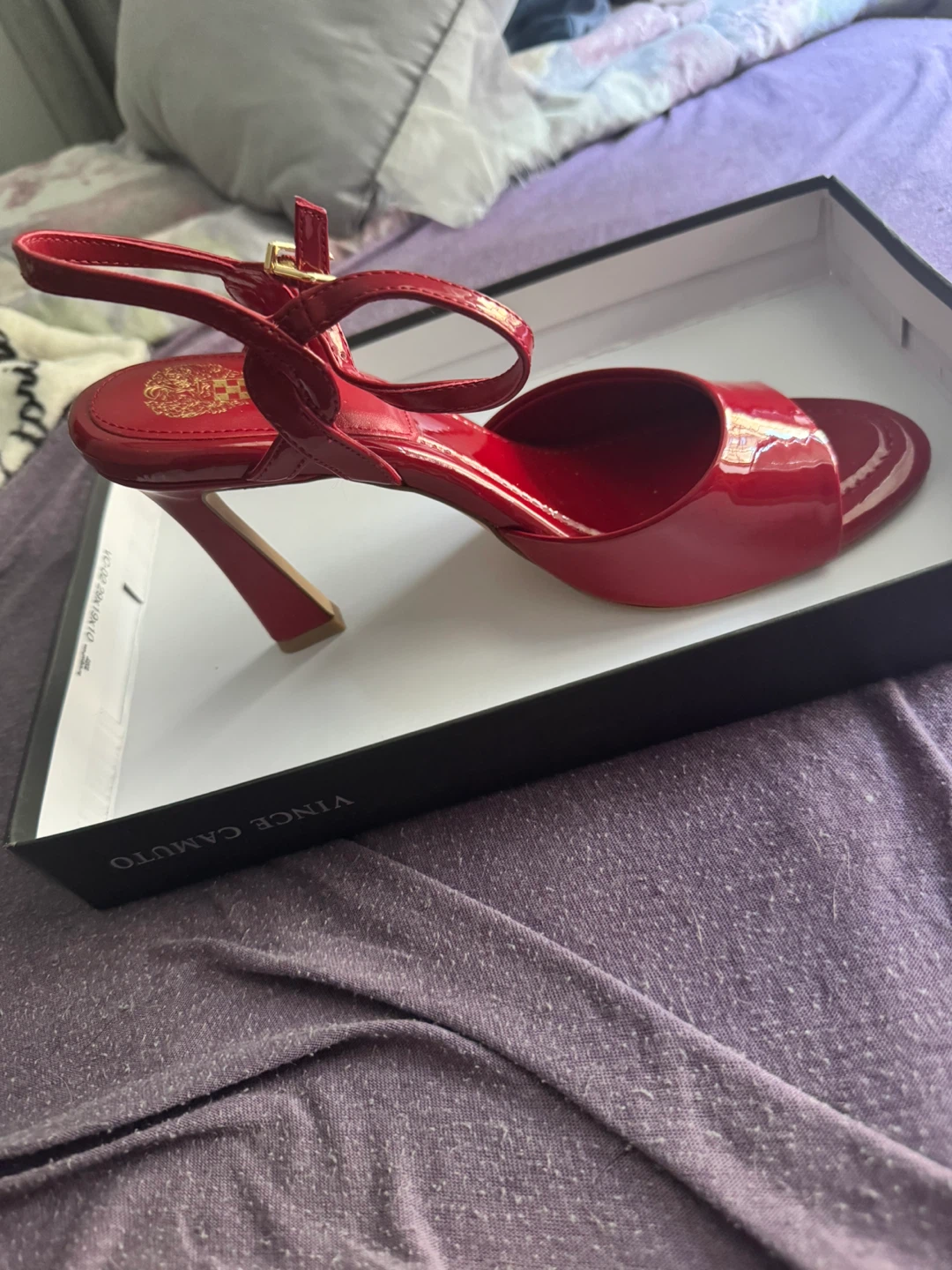 Vince Camuto Red Patent Ankle Strap Heels - photo 4