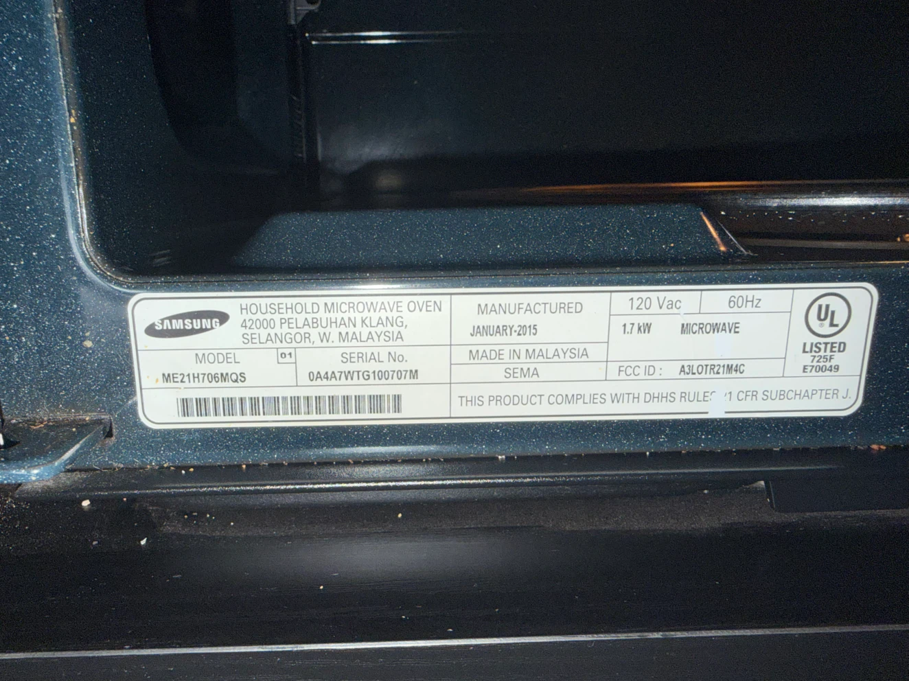Samsung Over-the-Range Microwave - photo 4