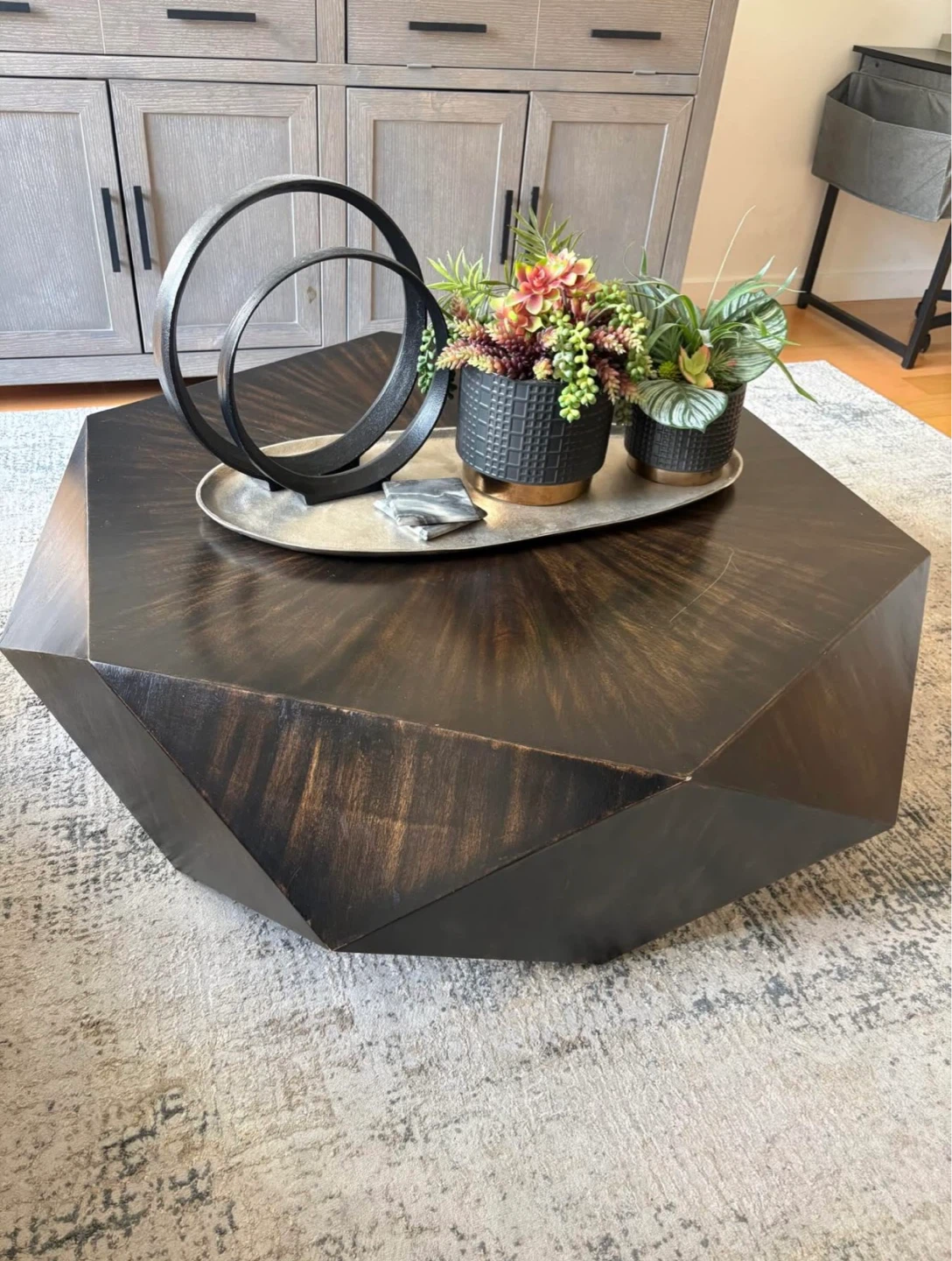 Geometric Wood Coffee Table