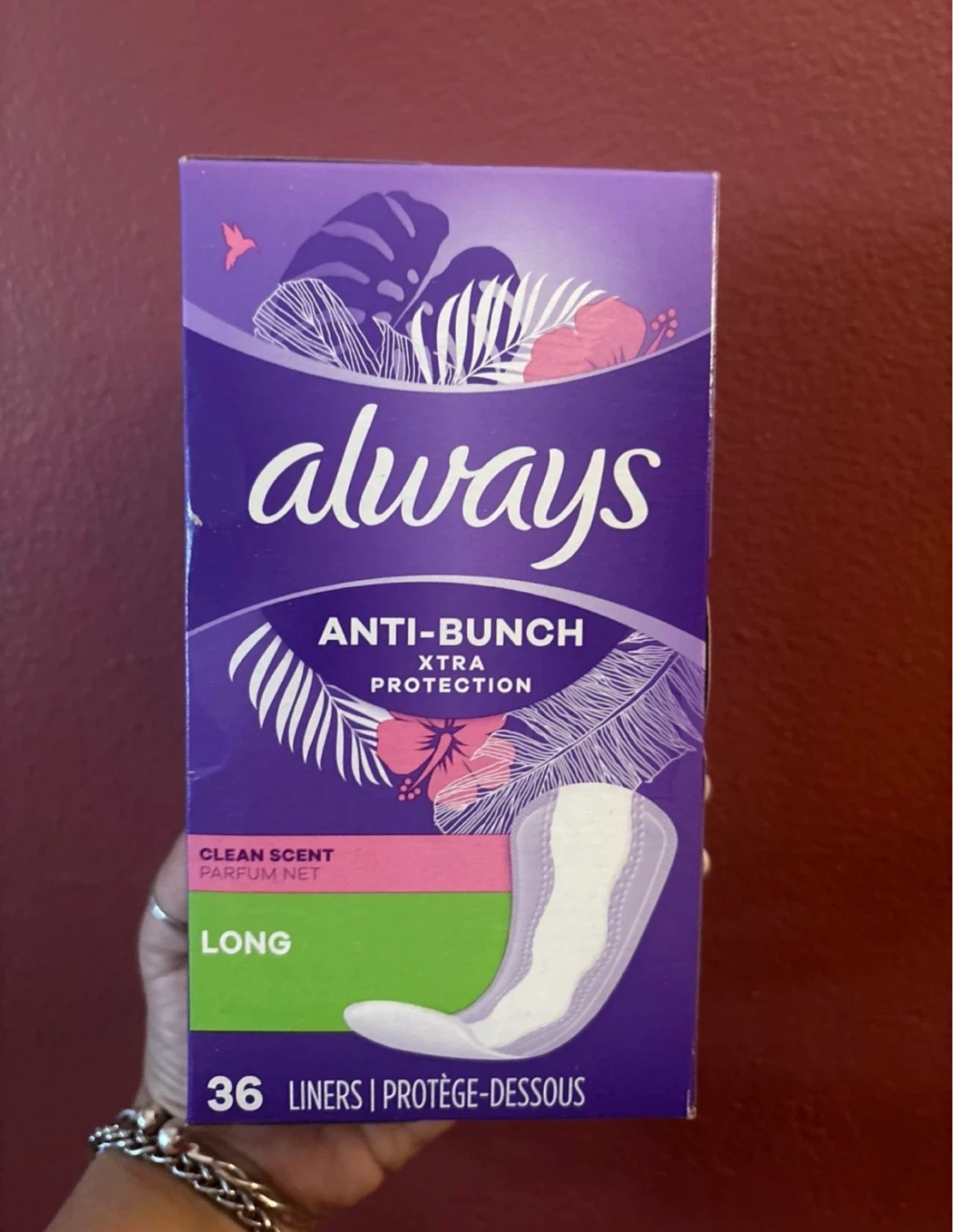 ⚽️ Always Anti-Bunch Long Liners - Clean Scent - 36 Count