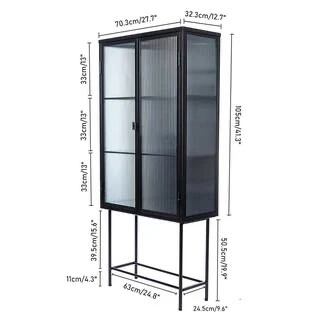 Black Metal and Glass Display Cabinet - photo 2
