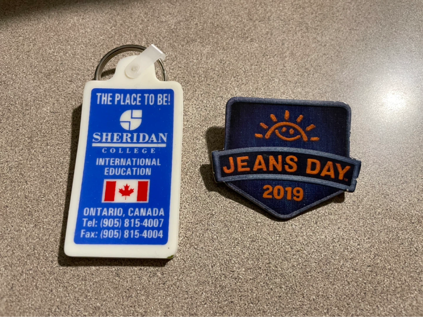 Sheridan College Keychain and Jeans Day Patch ⚽