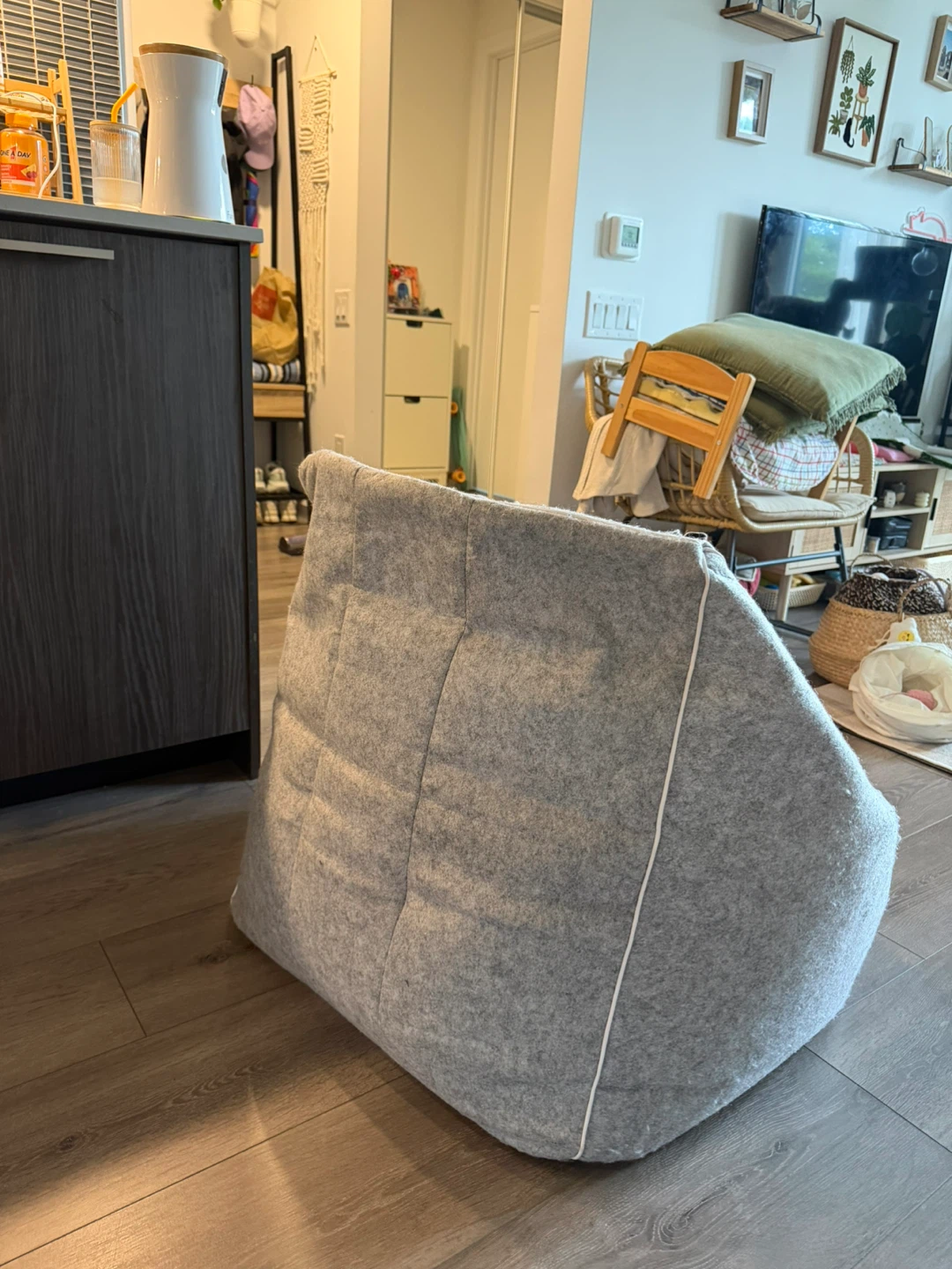 Grey Felt Beanbag Chair - photo 2