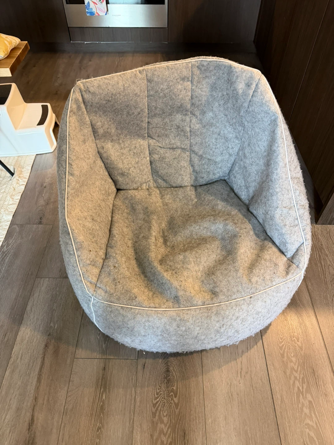 Grey Felt Beanbag Chair - photo 4