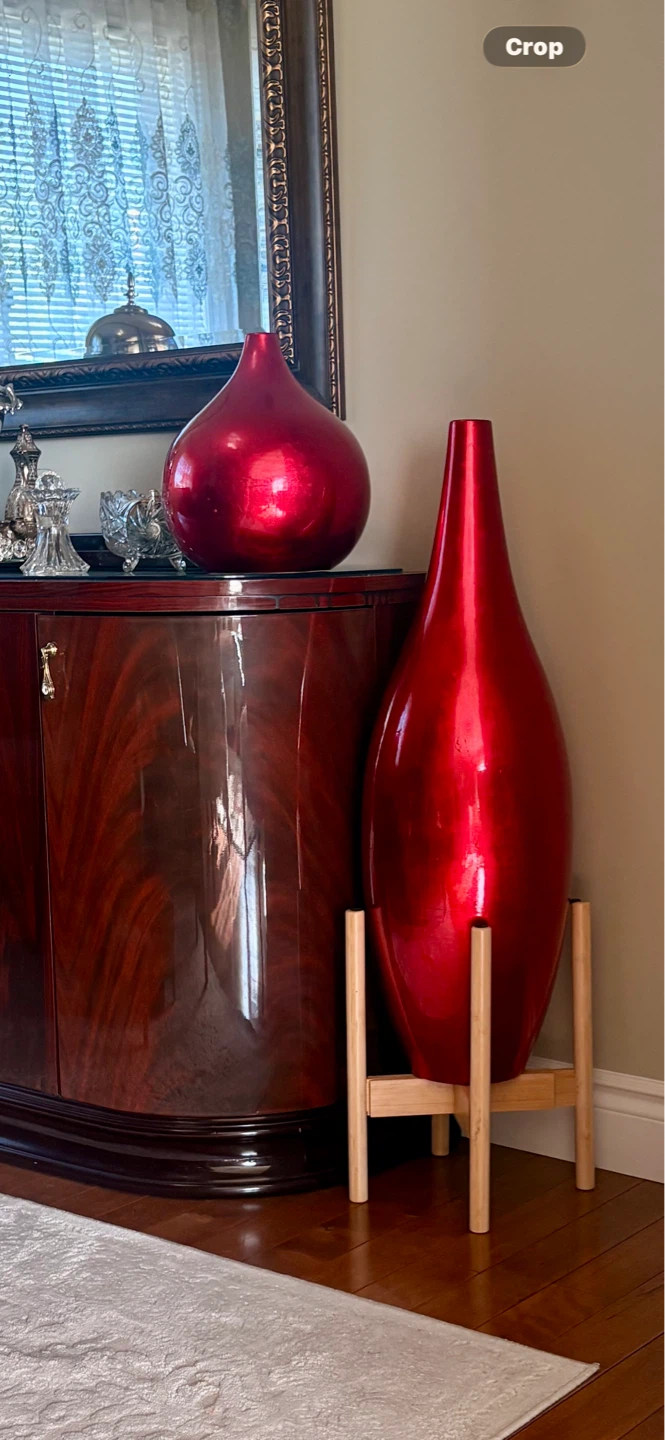 Set of 2 Red Decorative Vases