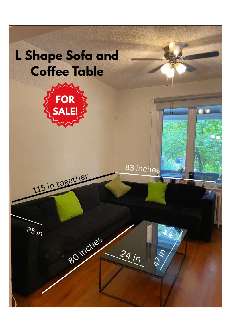L Shaped Sofa and Coffee Table For Sale - photo 2