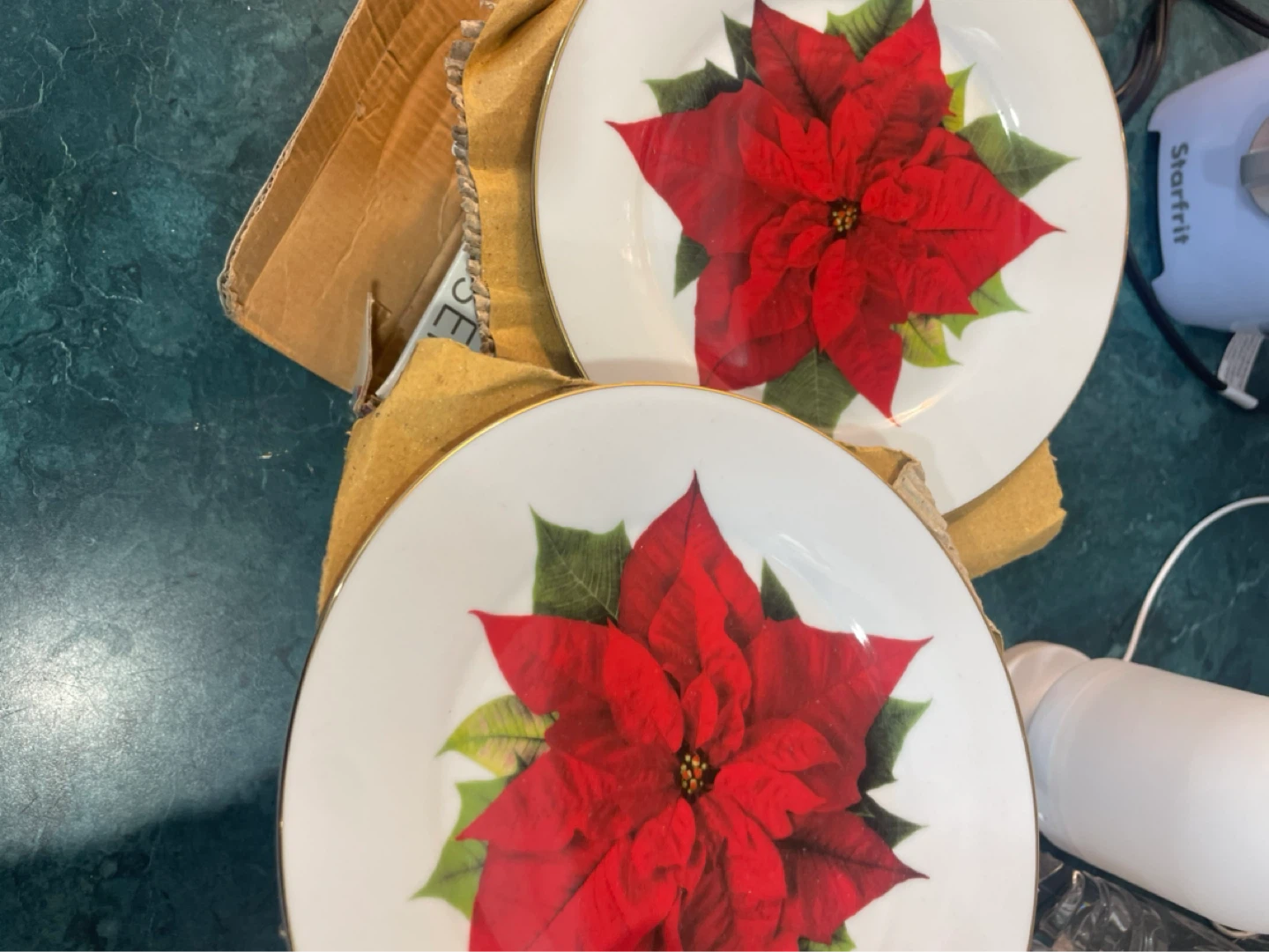 Set of Poinsettia Plates