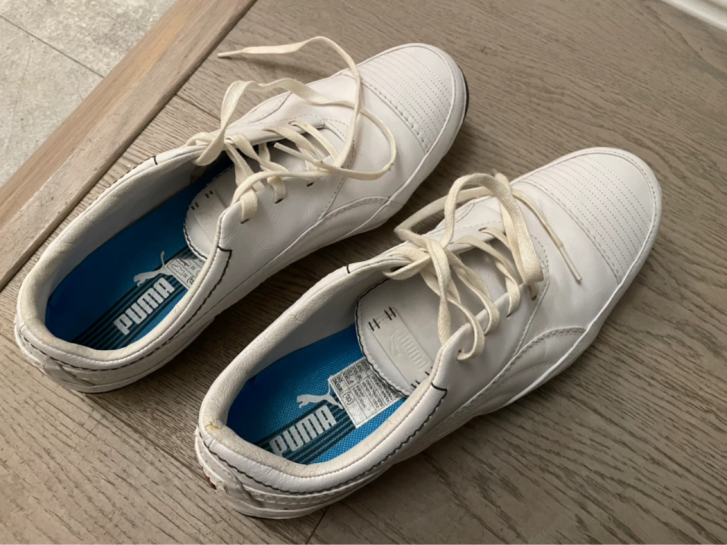 Puma White Leather Driving Shoes ⚽