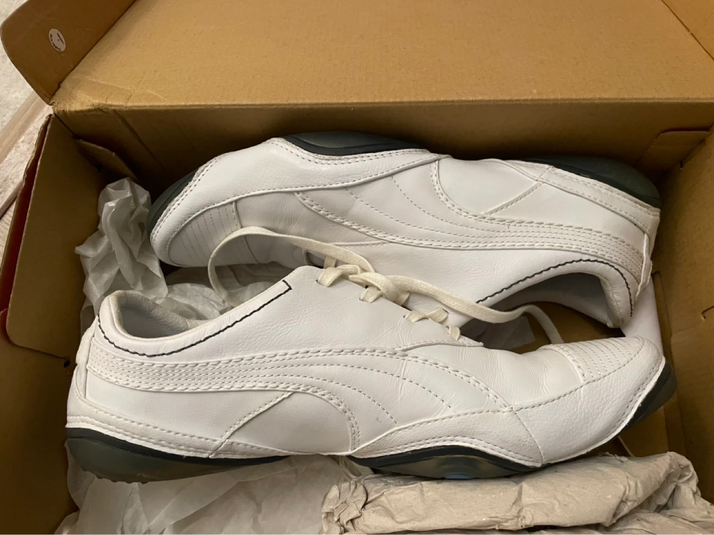 Puma White Leather Driving Shoes ⚽ - photo 4