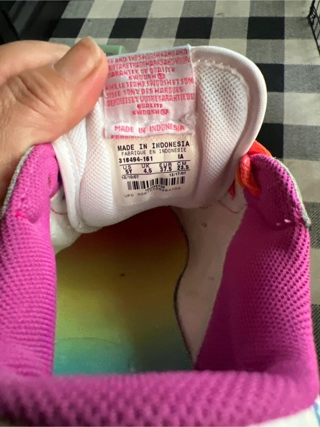 Nike Air Force 1 Low GS Rainbow Laces White Pink Shoes - photo 4