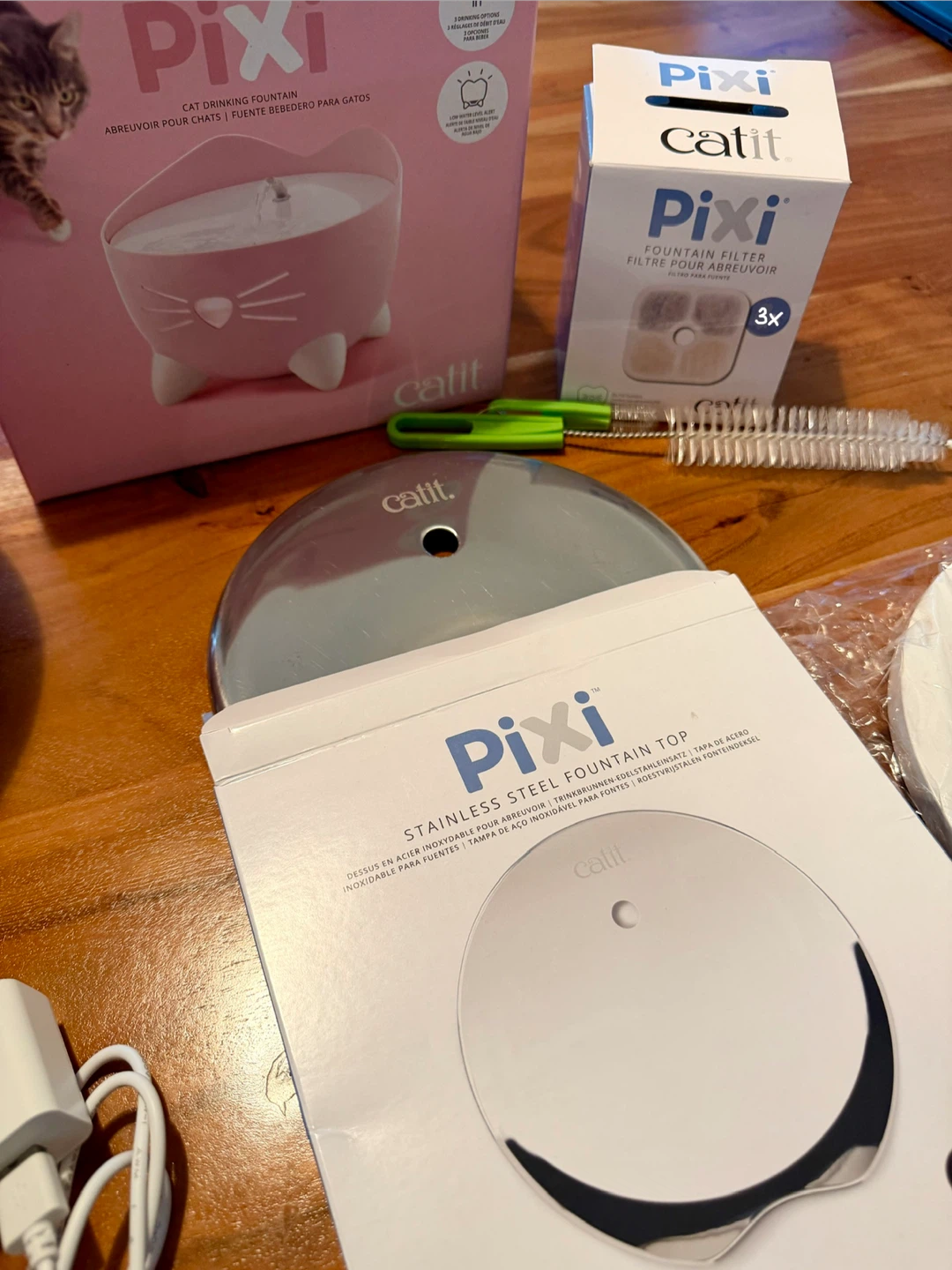Catit Pixi Pink Stainless Steel Top Pet Drinking Fountain - photo 2