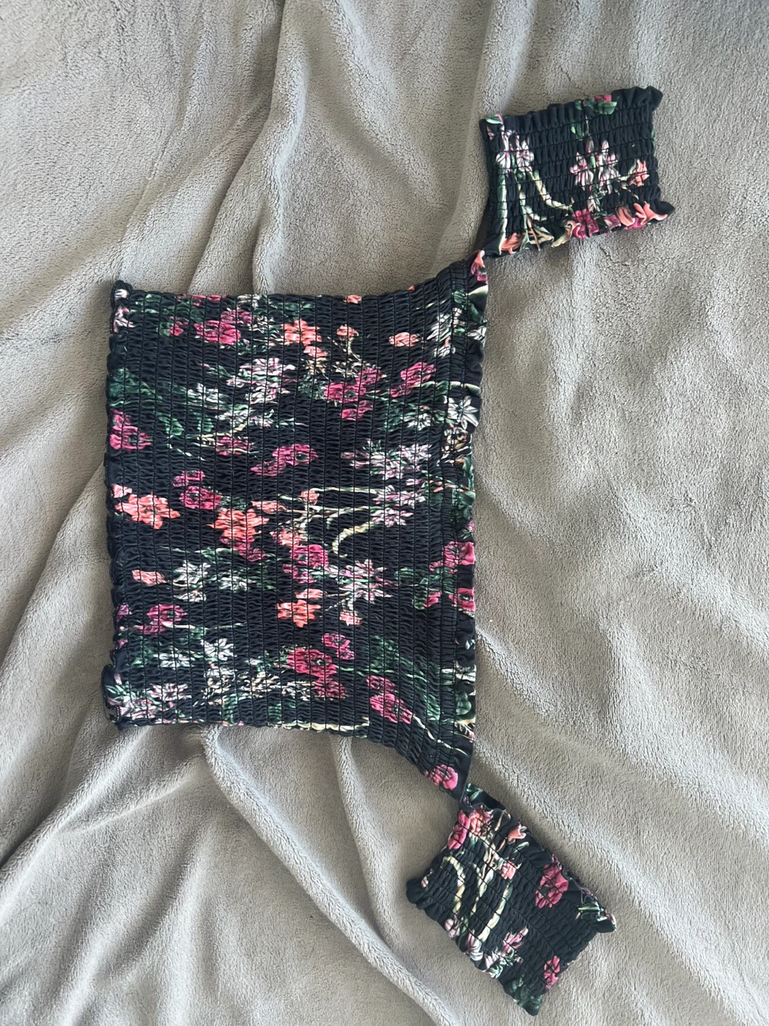 Smocked Floral Tube Top