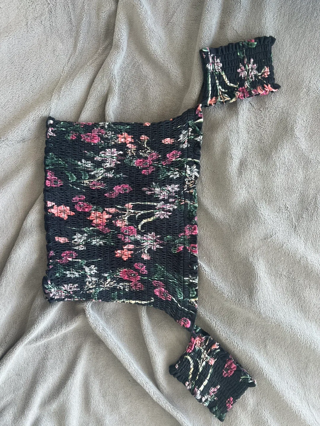 Smocked Floral Tube Top