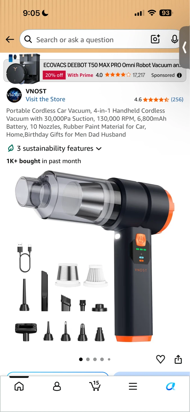 VNOST Handheld Cordless Vacuum Cleaner
