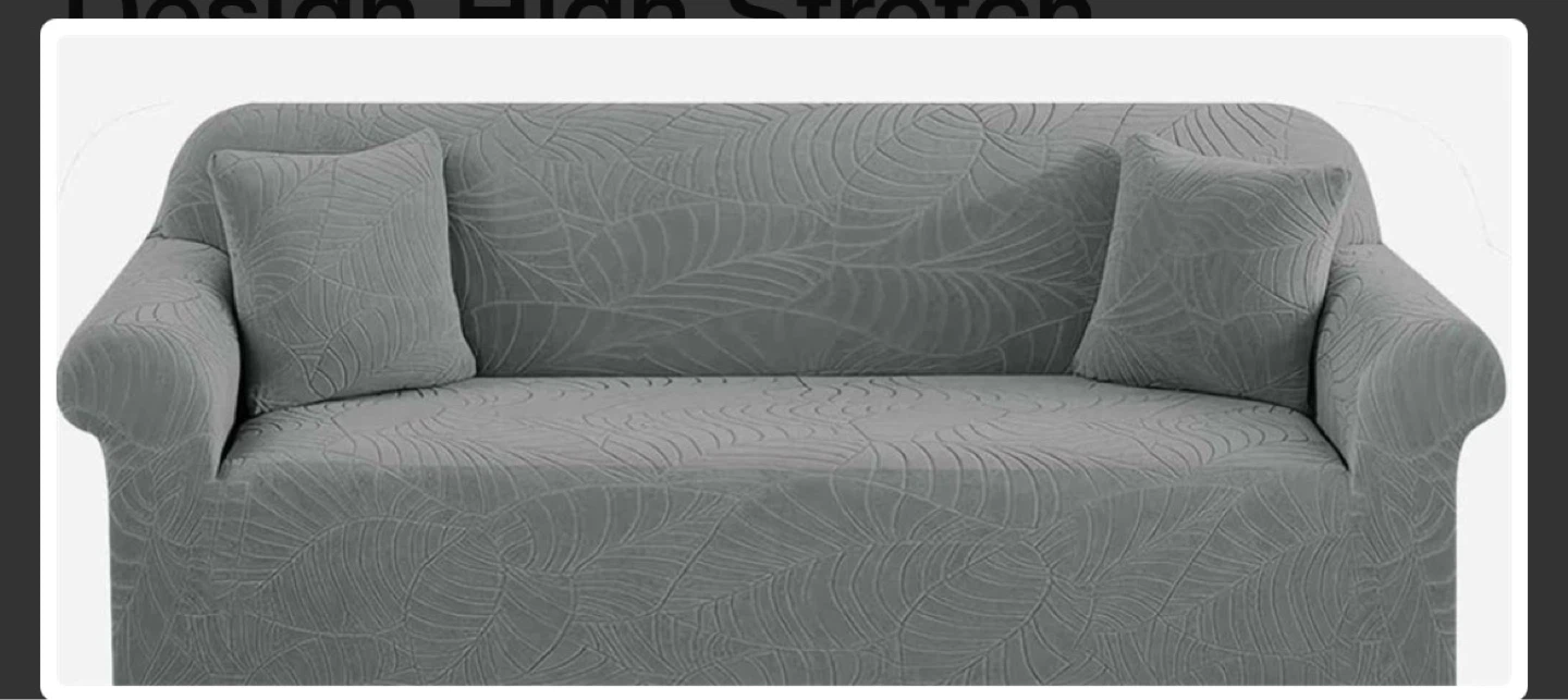 ⚽ XL High Stretch SOFA SLIPCOVER Grey Jacquard Fabric