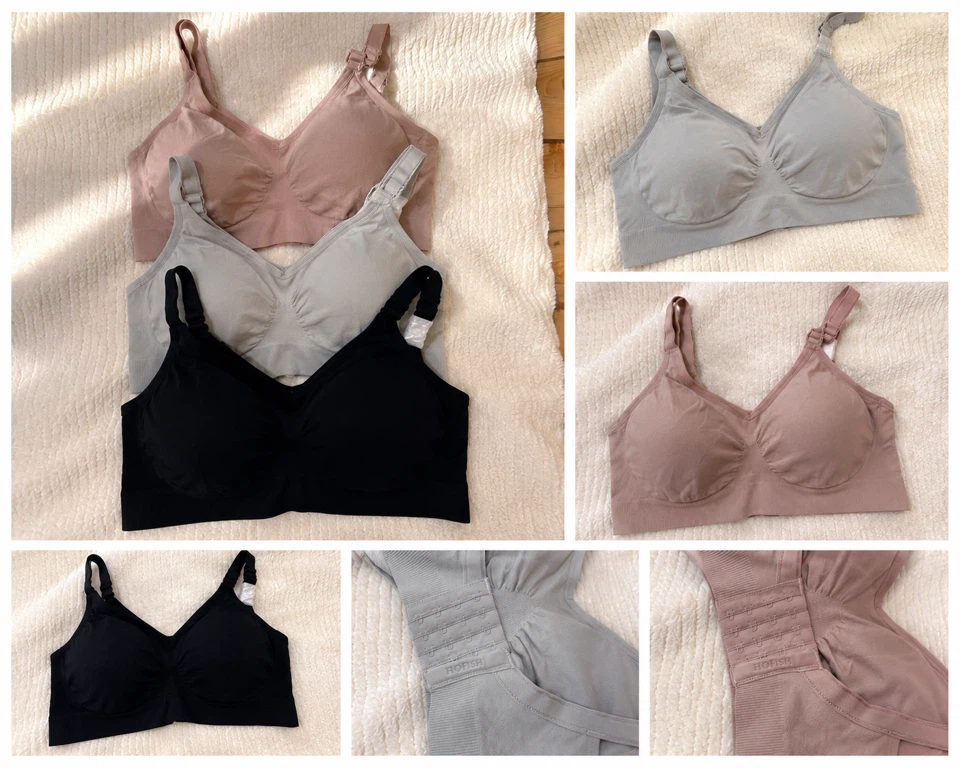 3 Pack Nursing Bras - Black, Grey, Elegant Pink - photo 3
