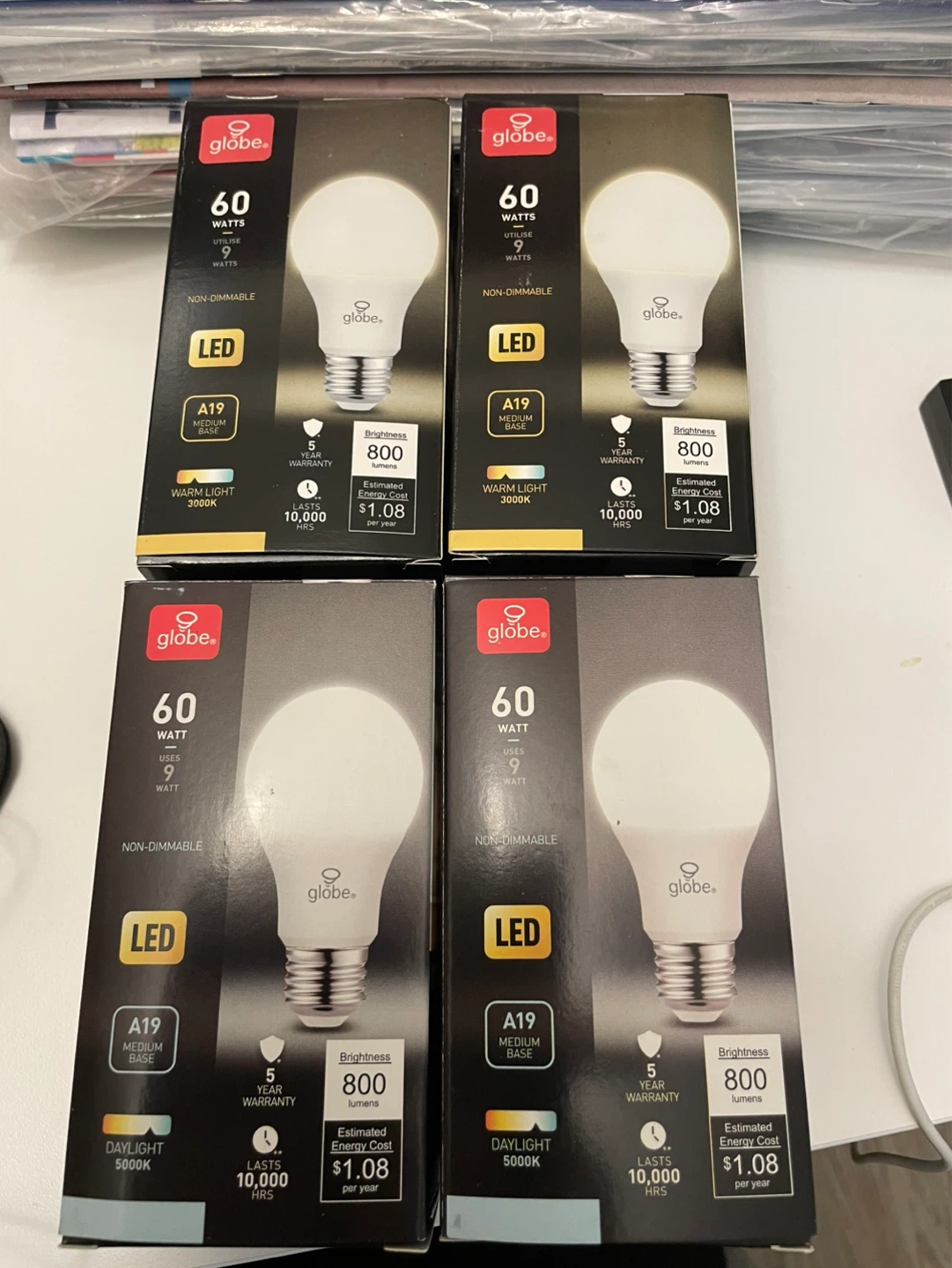 Globe LED Light Bulbs (4-Pack) ⚽