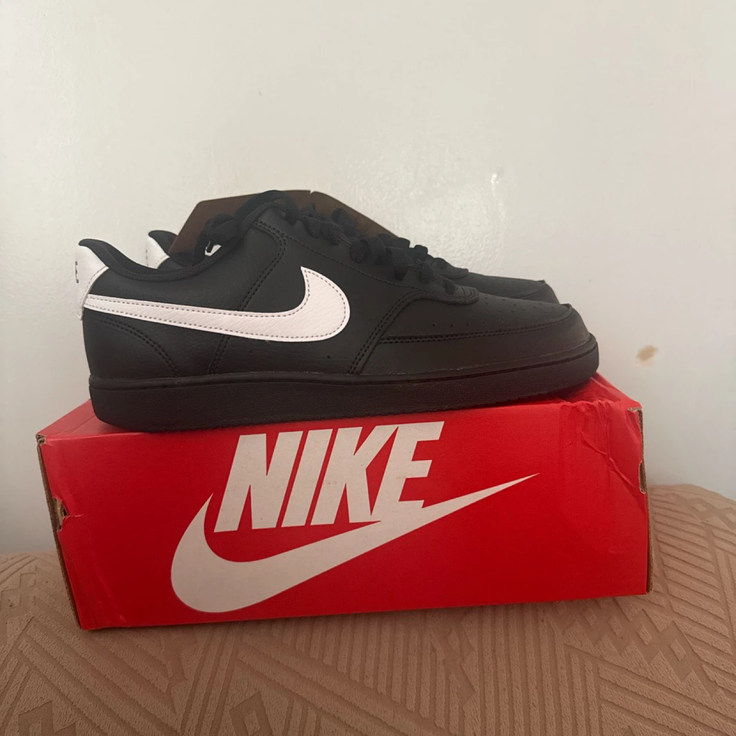Nike Court Vision Low Men's Shoes Black White Size 10.5 - photo 4