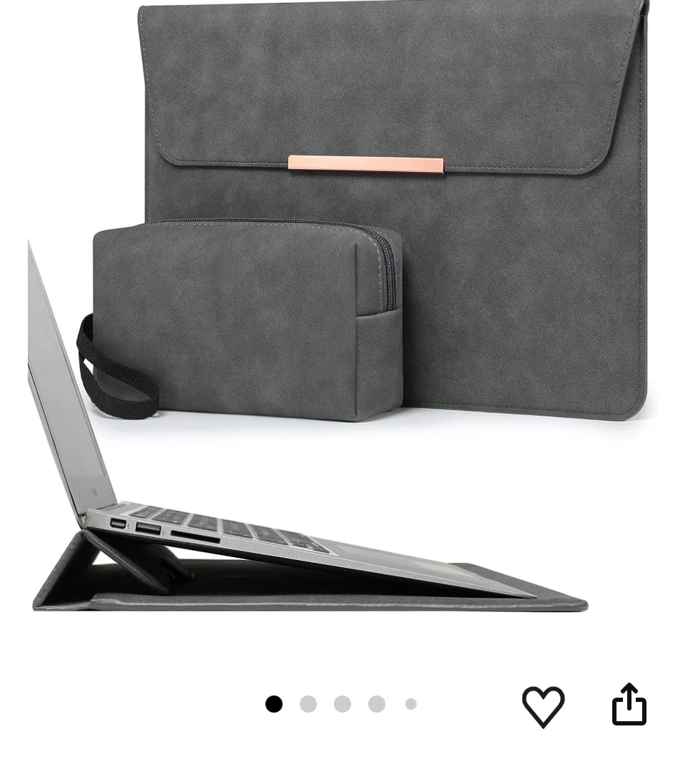 Space Grey Laptop Sleeve with Accessory Pouch