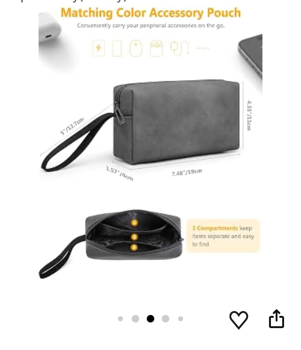 Space Grey Laptop Sleeve with Accessory Pouch - photo 3