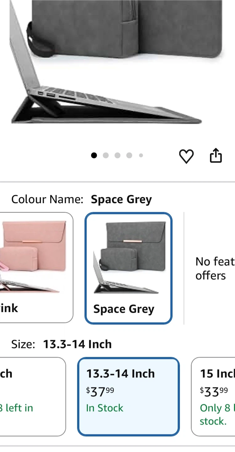Space Grey Laptop Sleeve with Accessory Pouch - photo 5