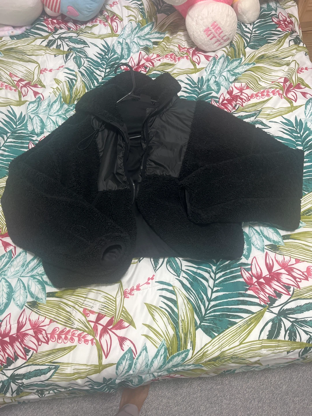 Black Teddy Fleece Jacket size mejume