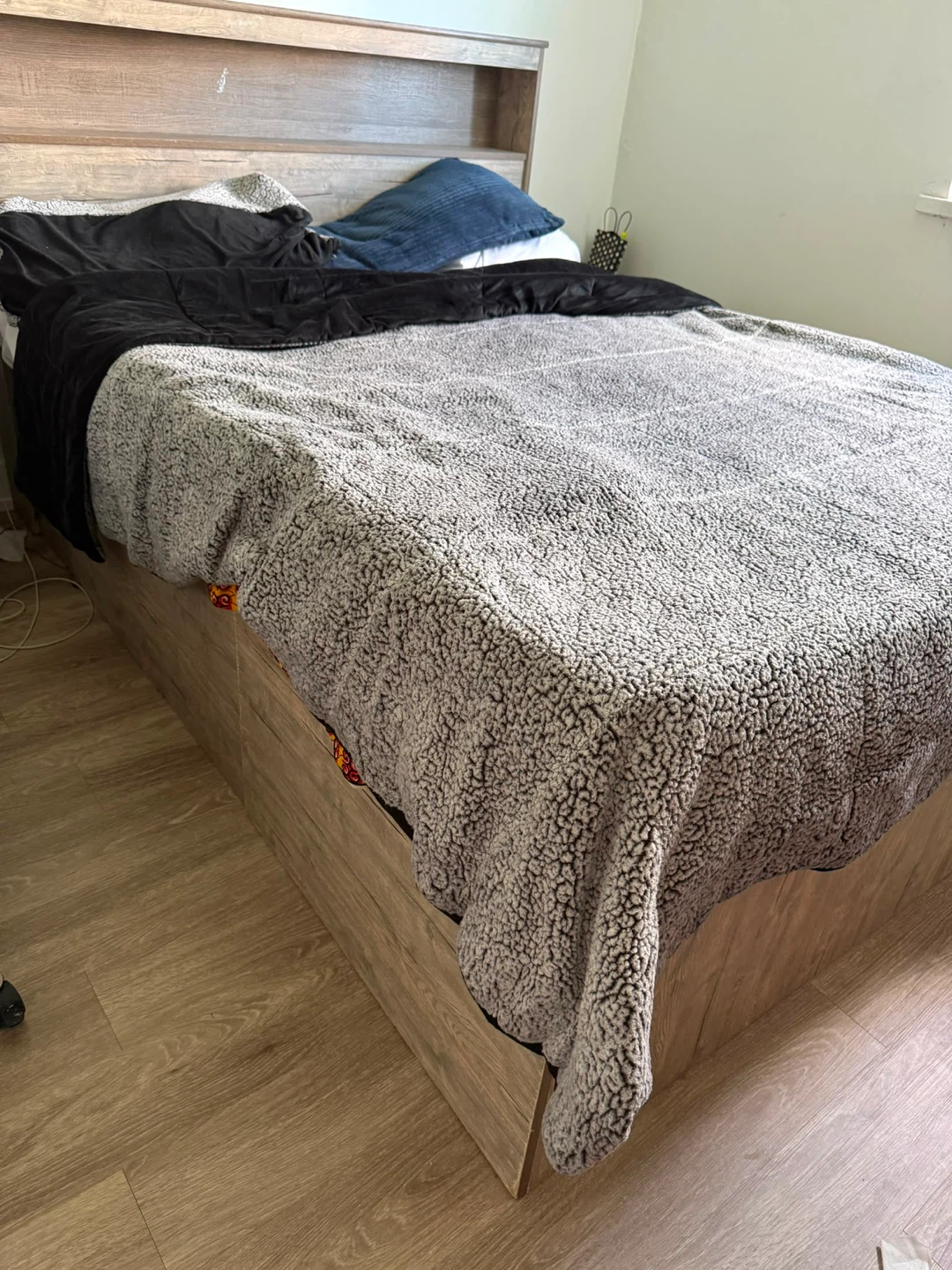 Wooden Bed Frame with Storage Drawers